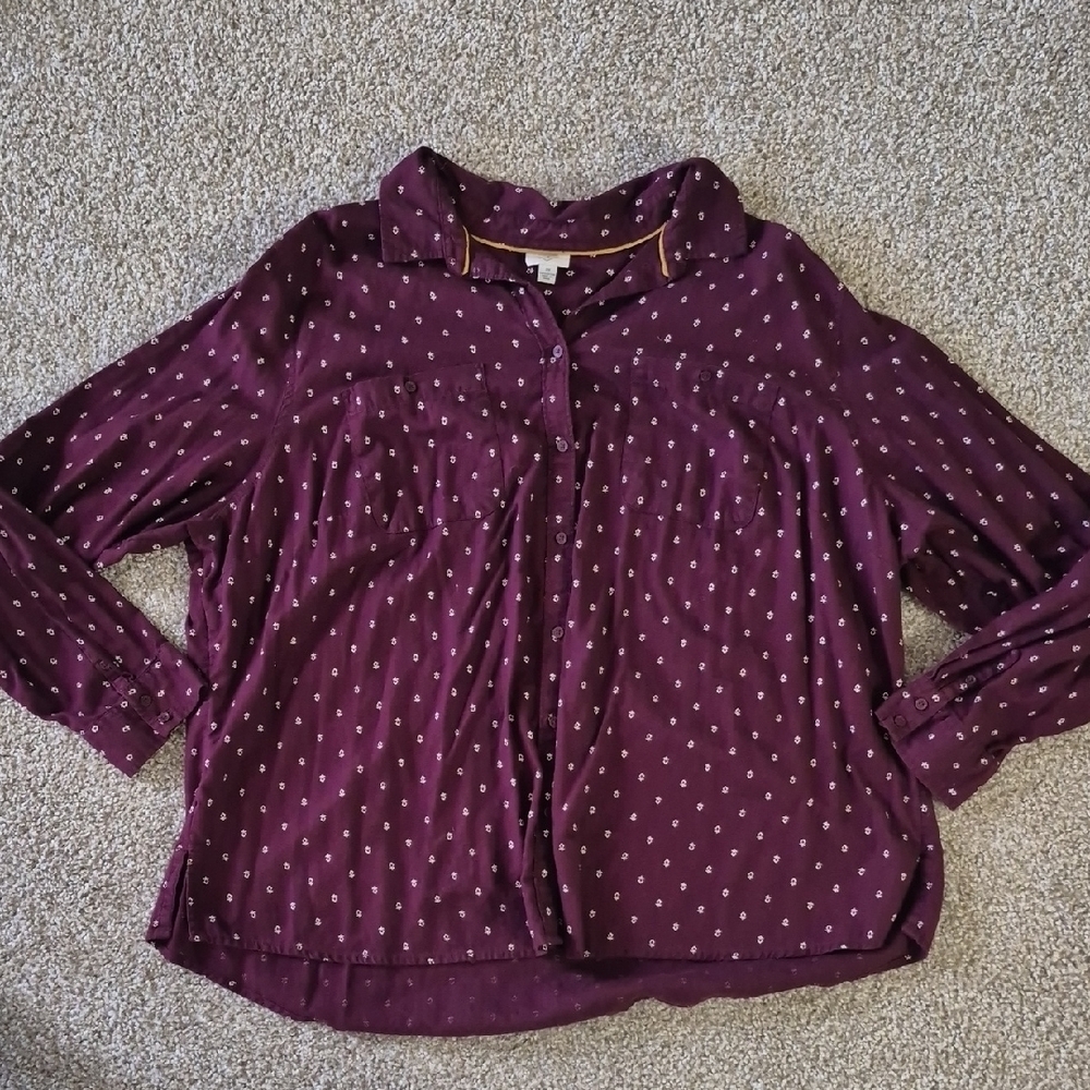 St. John's Bay Purple Button Down Shirt